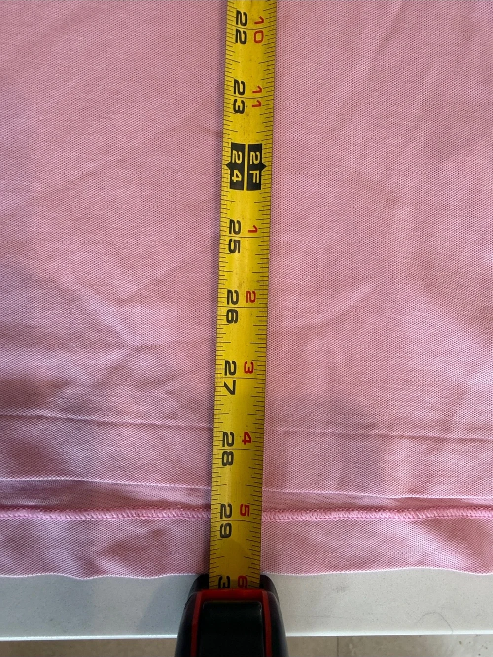 Ralph Lauren Pink Polo with Navy Pony and Collar Trim - Picture 7 of 8